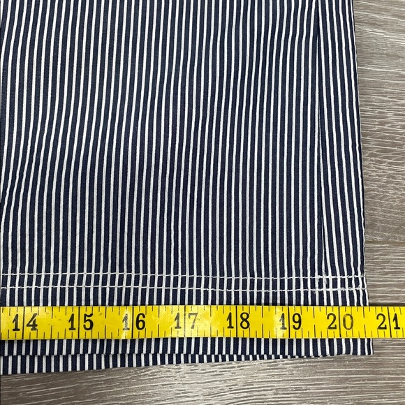 NWT Talbots Petites Navy White Striped Nautical Cotton Skirt Button Detail 8P - Picture 6 of 14